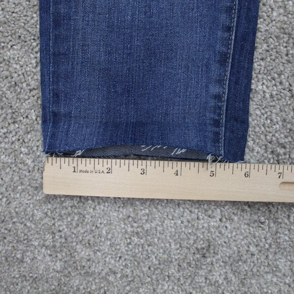 PAIGE Jimmy Jimmy Skinny Jeans Womens 25 Blue Distressed Capris w/ 22" inseam - Picture 4 of 11